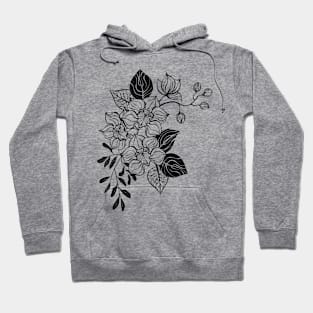 Composition with contour orchids Hoodie